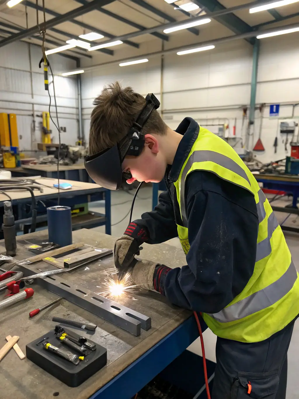 An apprentice working alongside a mentor at Purple Campus, gaining real-world experience and developing valuable skills.