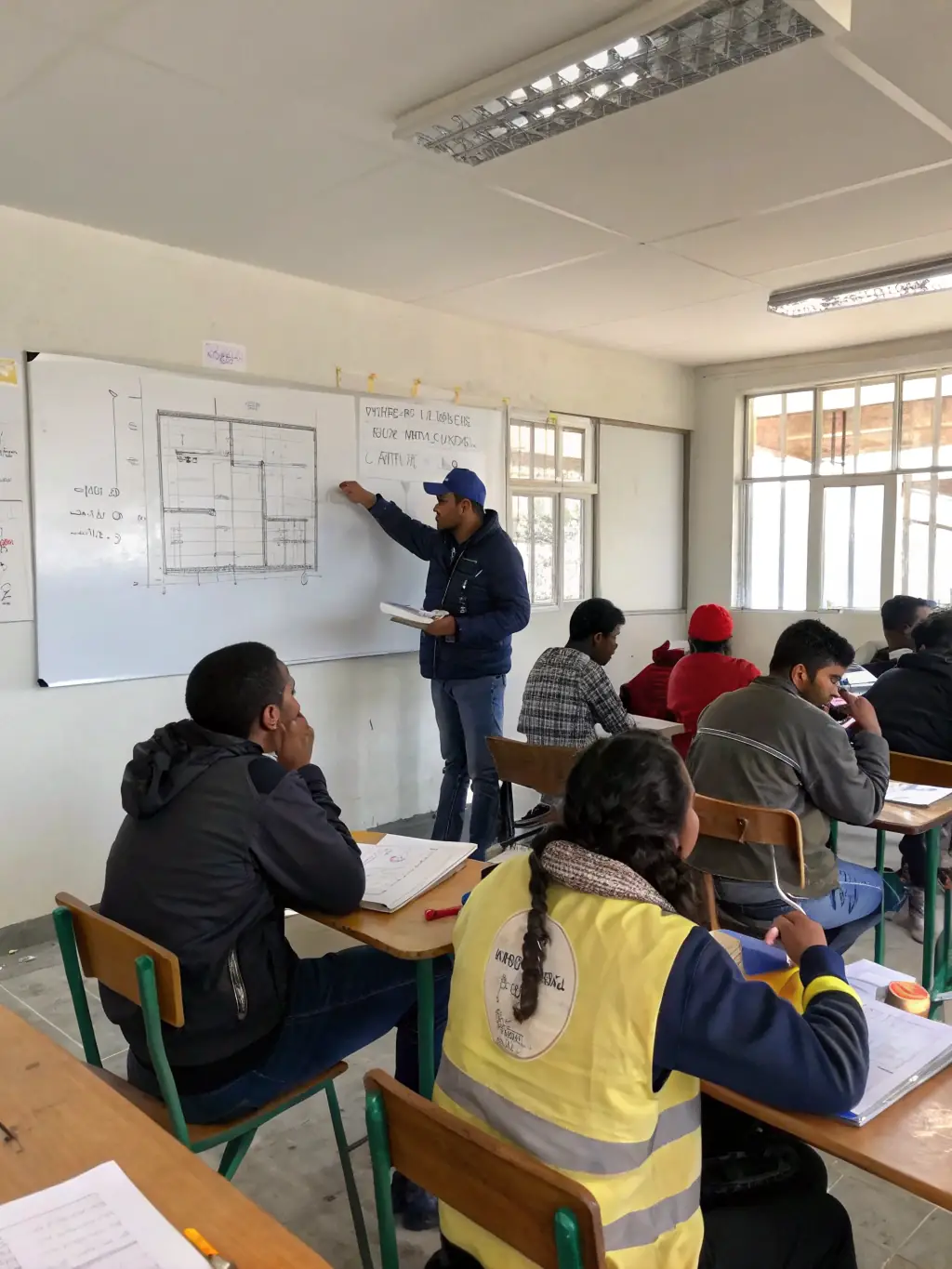 A classroom setting with students actively participating in a training session, emphasizing the interactive and engaging learning environment at Purple Campus.
